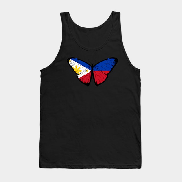 Vintage Philippines Butterfly Moth | Pray For Philippines and Stand with Philippines Tank Top by Mochabonk